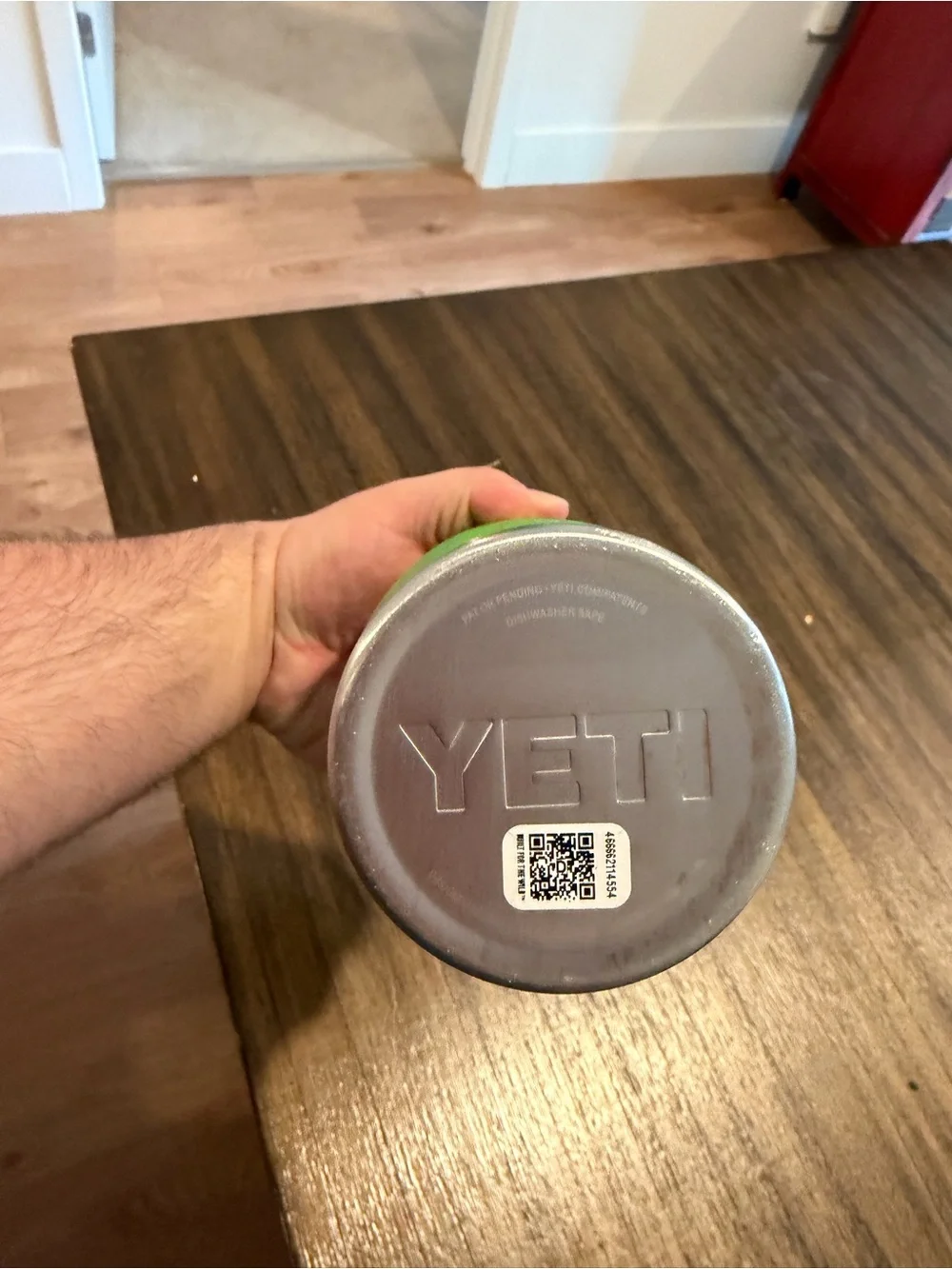 Yeti Green Stainless Steel Tumbler with Clear Lid